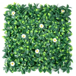 12 Pcs 20 x 20inch Artificial Daisy Hedge Plant Privacy Fence Hedge Panels