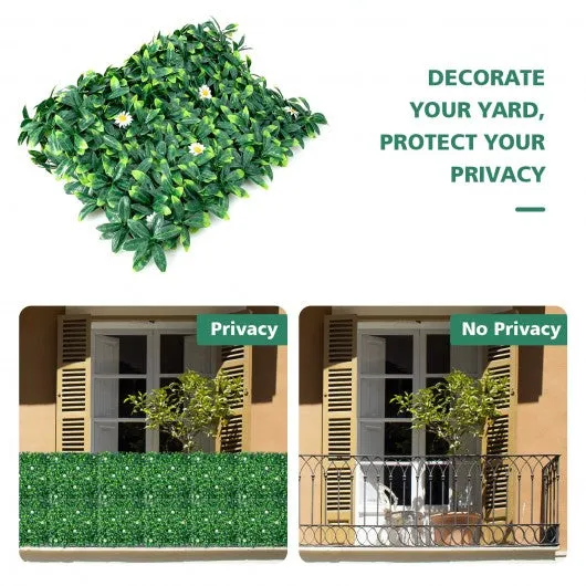 12 Pcs 20 x 20inch Artificial Daisy Hedge Plant Privacy Fence Hedge Panels