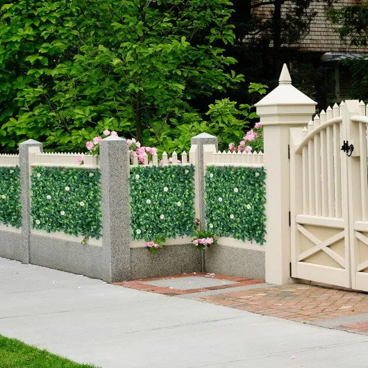 12 Pcs 20 x 20inch Artificial Daisy Hedge Plant Privacy Fence Hedge Panels