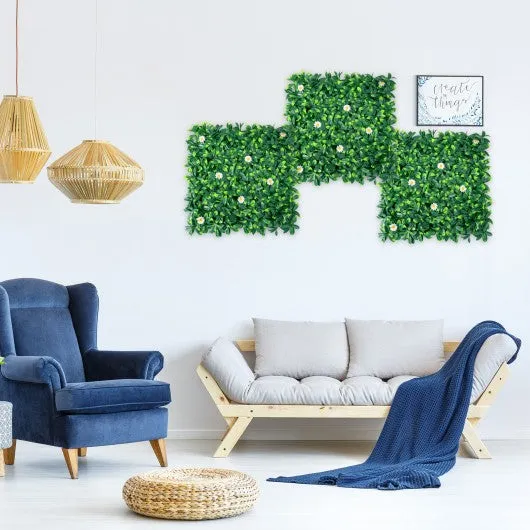 12 Pcs 20 x 20inch Artificial Daisy Hedge Plant Privacy Fence Hedge Panels