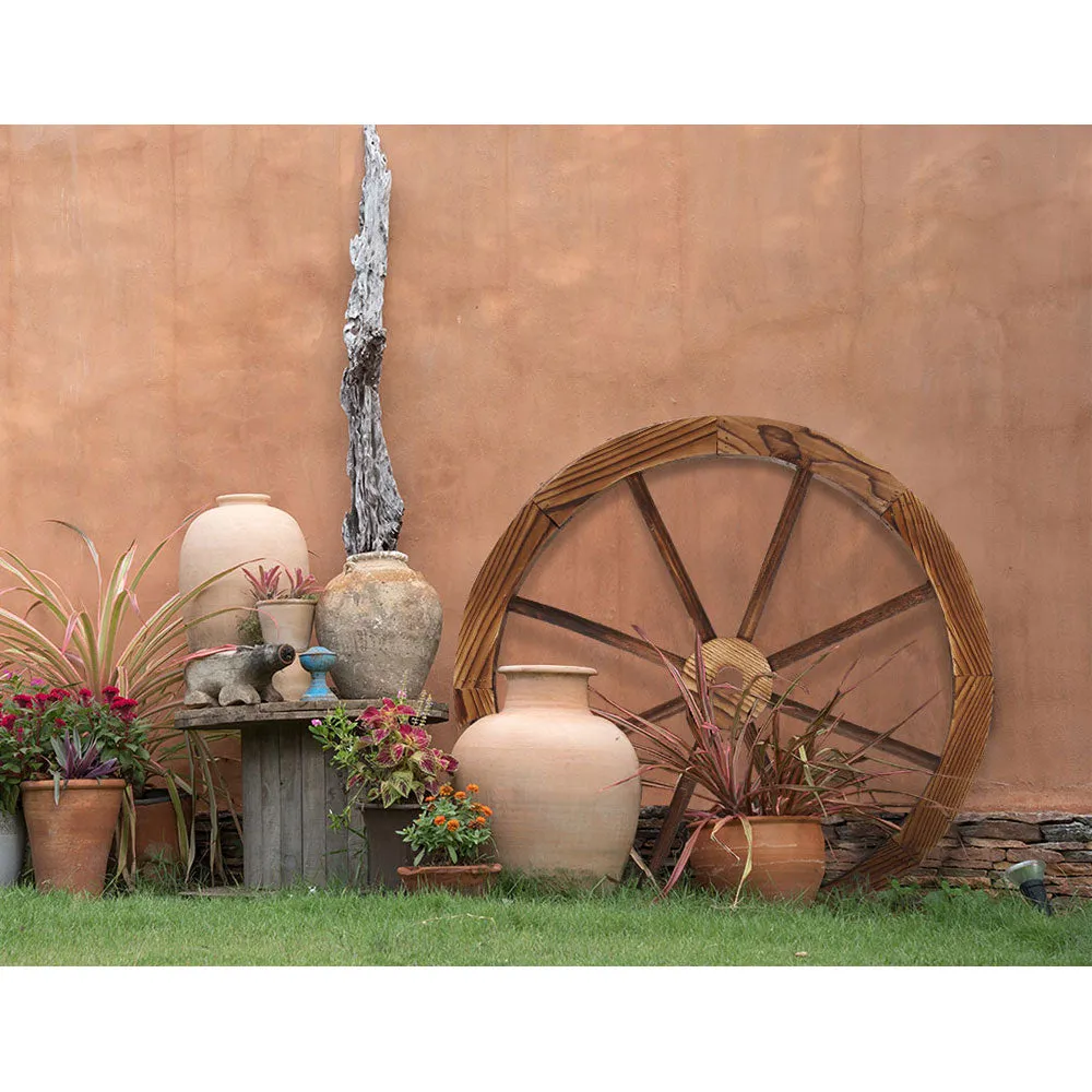 2 x Wagon Wheel Garden Decor Rustic Charm Indoor Outdoor Weatherproof 60cm