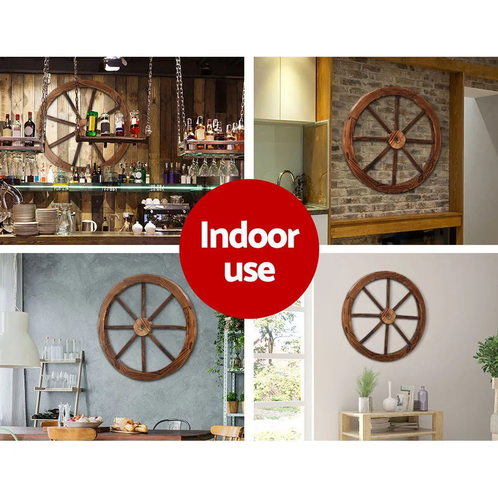 2 x Wagon Wheel Garden Decor Rustic Charm Indoor Outdoor Weatherproof 60cm
