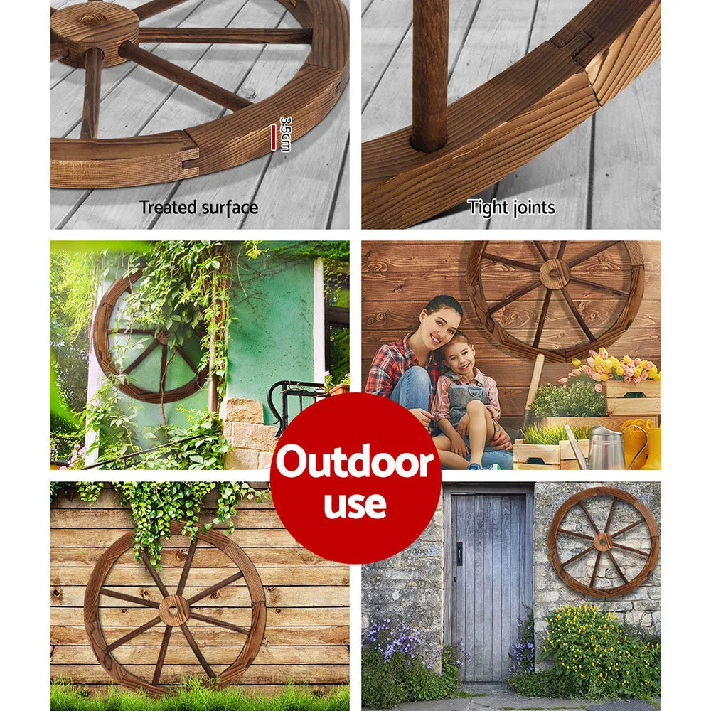 2 x Wagon Wheel Garden Decor Rustic Charm Indoor Outdoor Weatherproof 60cm