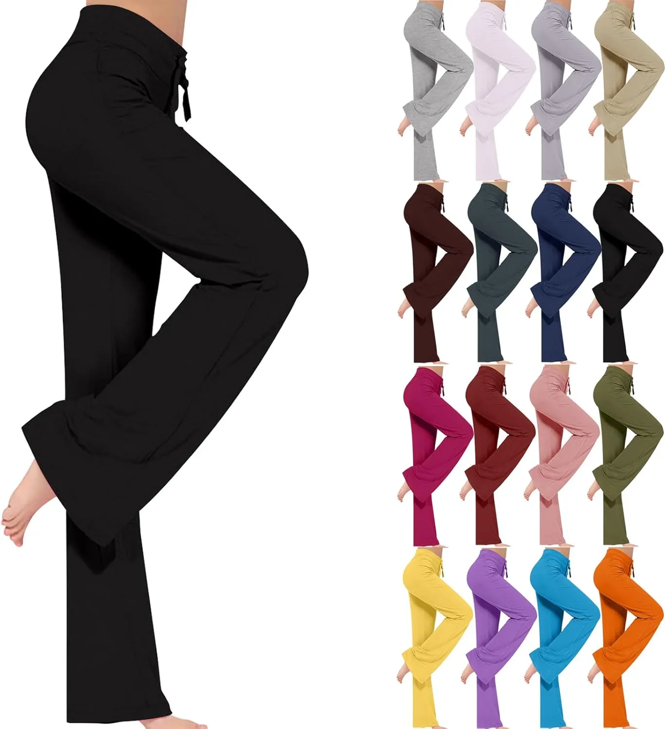 2025 Trendy Fitness Athletic Pants for Women Loose High Waist Wide Leg Trousers Workout Out Slim Casual Yoga Gym Pant