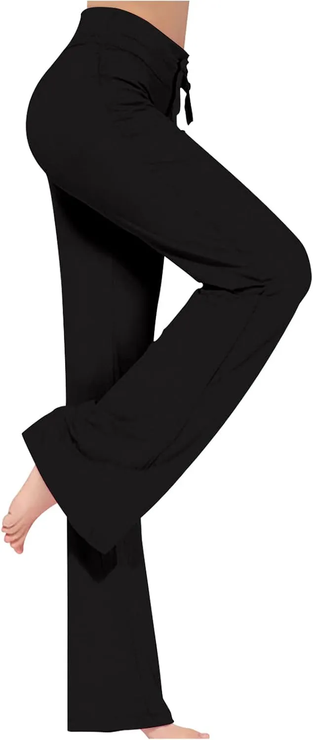 2025 Trendy Fitness Athletic Pants for Women Loose High Waist Wide Leg Trousers Workout Out Slim Casual Yoga Gym Pant