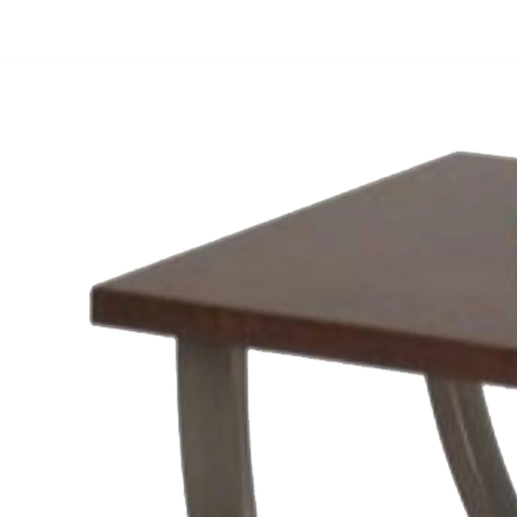 23 Inch Wood Top End Table With Curved Metal Legs,Dark Brown By Benzara