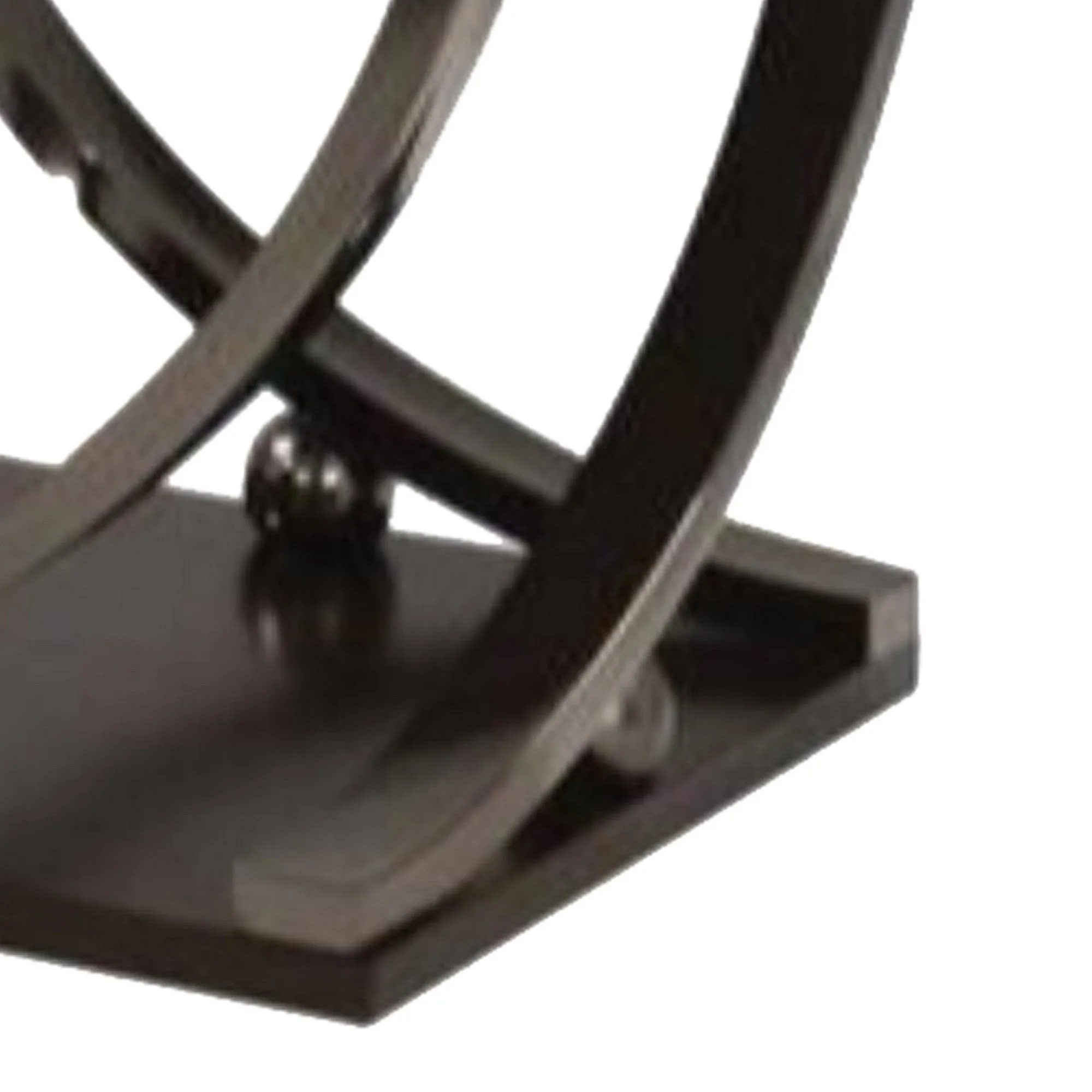 23 Inch Wood Top End Table With Curved Metal Legs,Dark Brown By Benzara