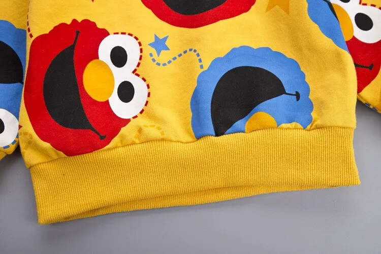 2Pcs Unisex Cartoon Long Sleeve Sweater Jogger Outfits For Kids