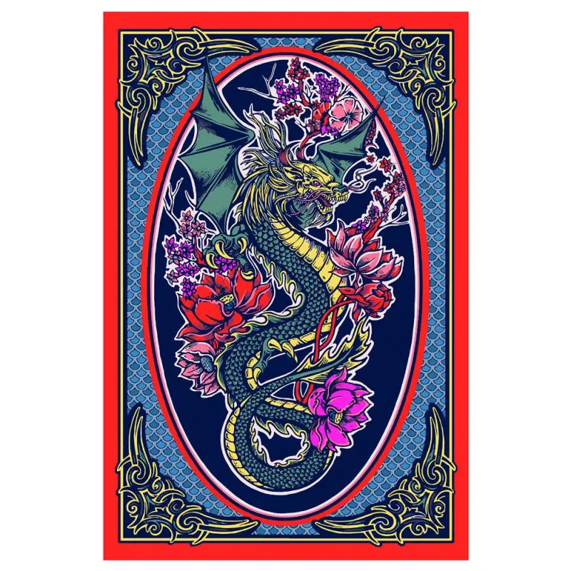 3D Dragons Flowers