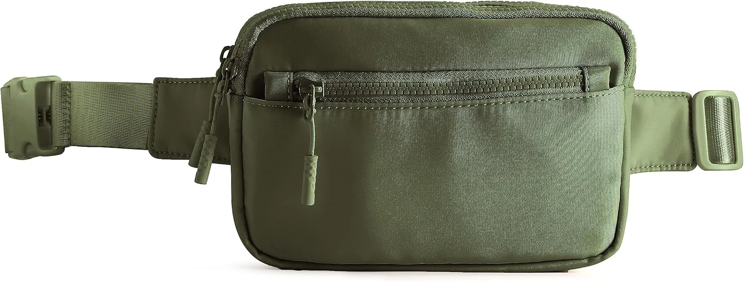 4 Zipper Pockets Fanny Packs Adjustable Straps For Women Men,Cross Body Waist Packs Belt Bag for Workout,Hiking,Running