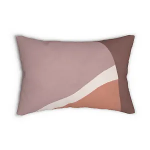 Abstract Boho Lumbar Pillow | Beige Rust Cream