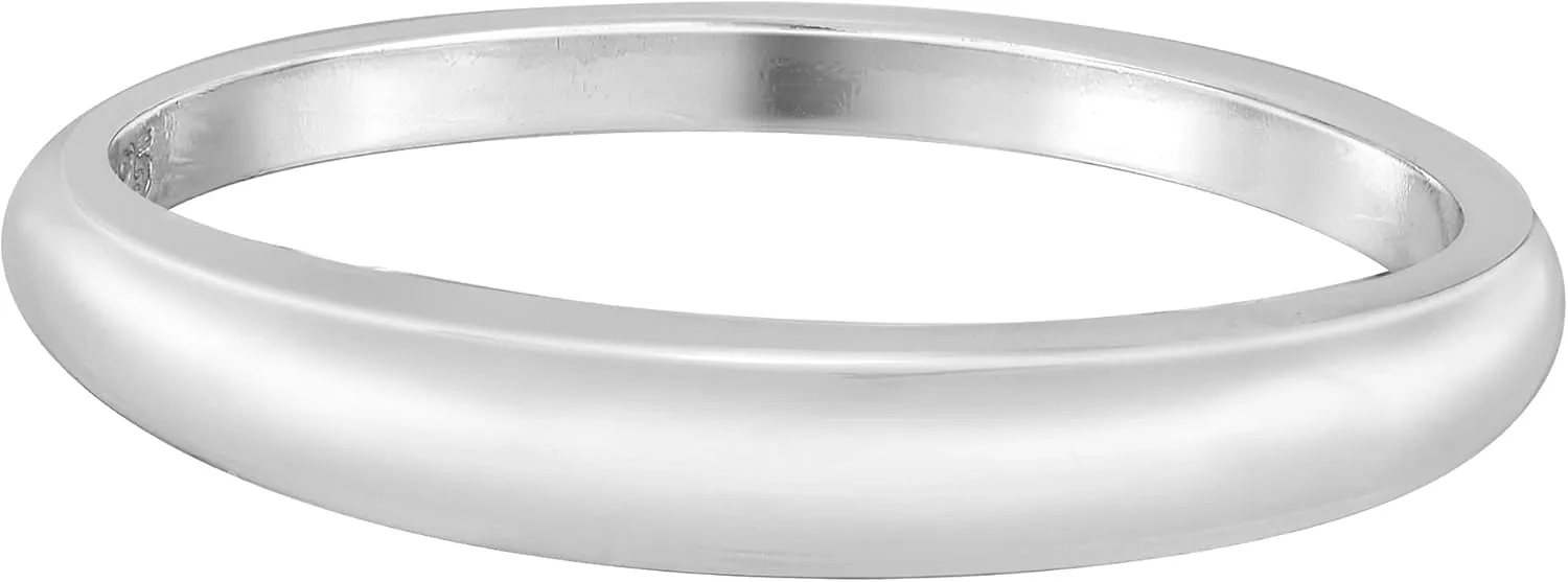AeraVida Simply Chic 3mm Sterling Silver Band Ring