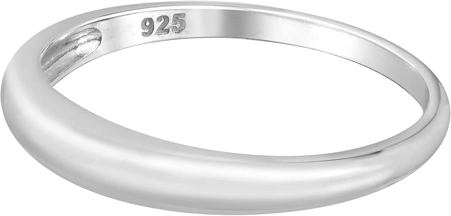 AeraVida Simply Chic 3mm Sterling Silver Band Ring