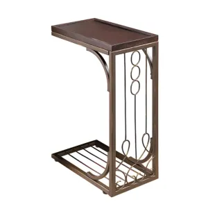 Alyssa Accent Table Brown and Burnished Copper