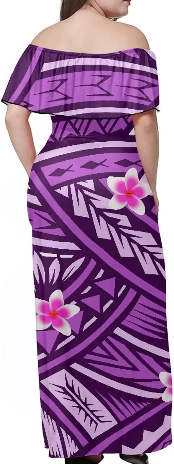 Art Womens Dresses 2023 Polynesian Dress Off Shoulder