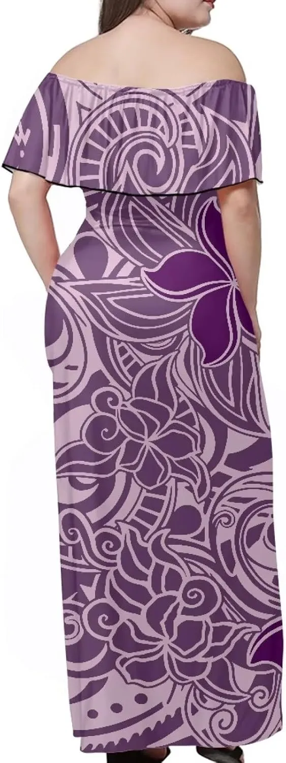 Art Womens Dresses 2023 Polynesian Dress Off Shoulder
