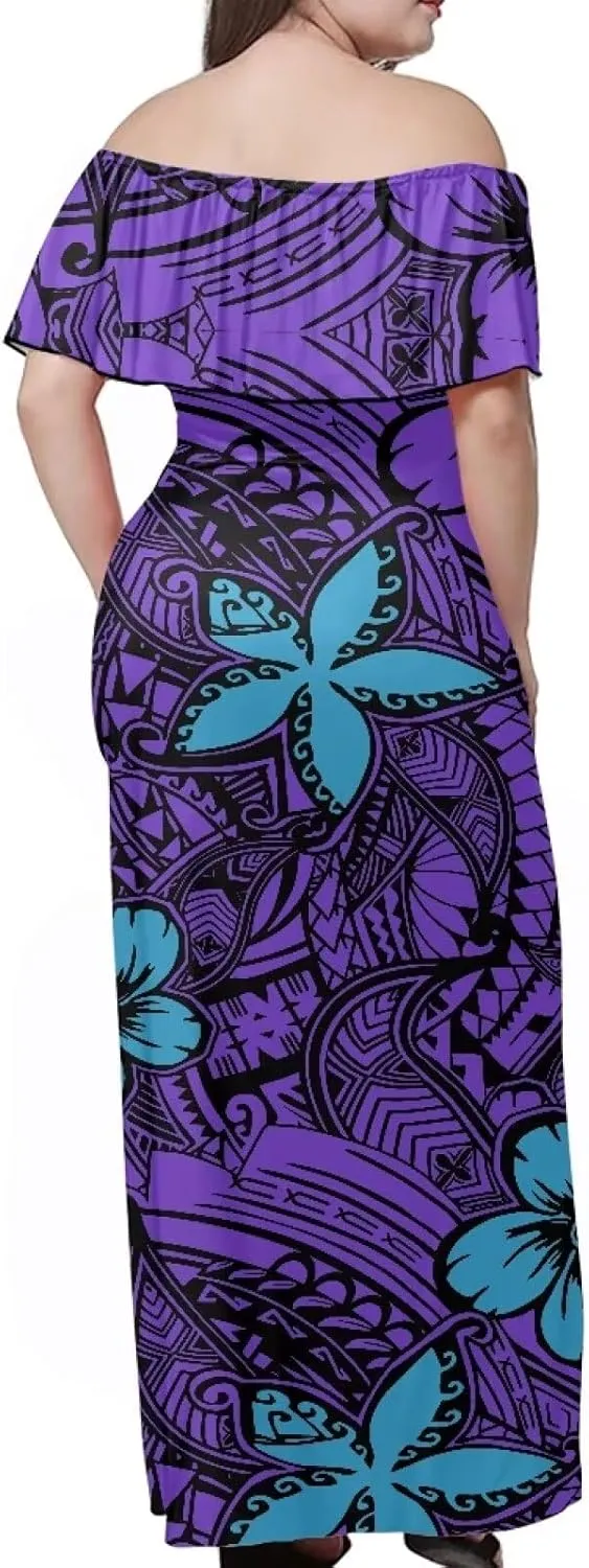Art Womens Dresses 2023 Polynesian Dress Off Shoulder