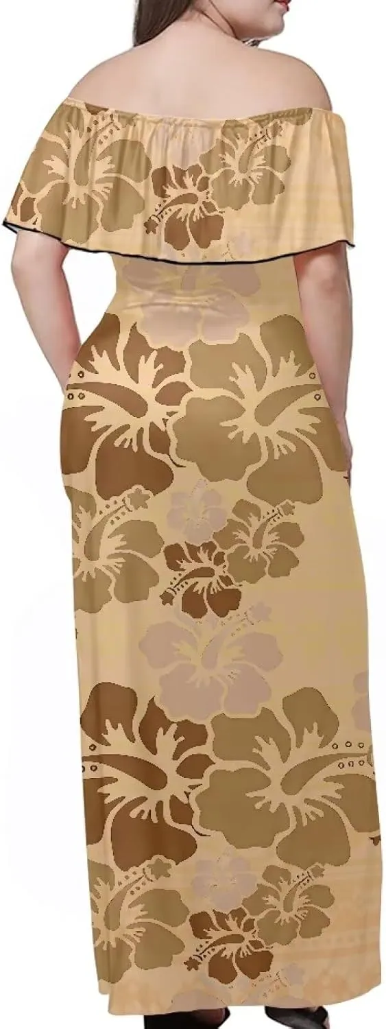 Art Womens Dresses 2023 Polynesian Dress Off Shoulder