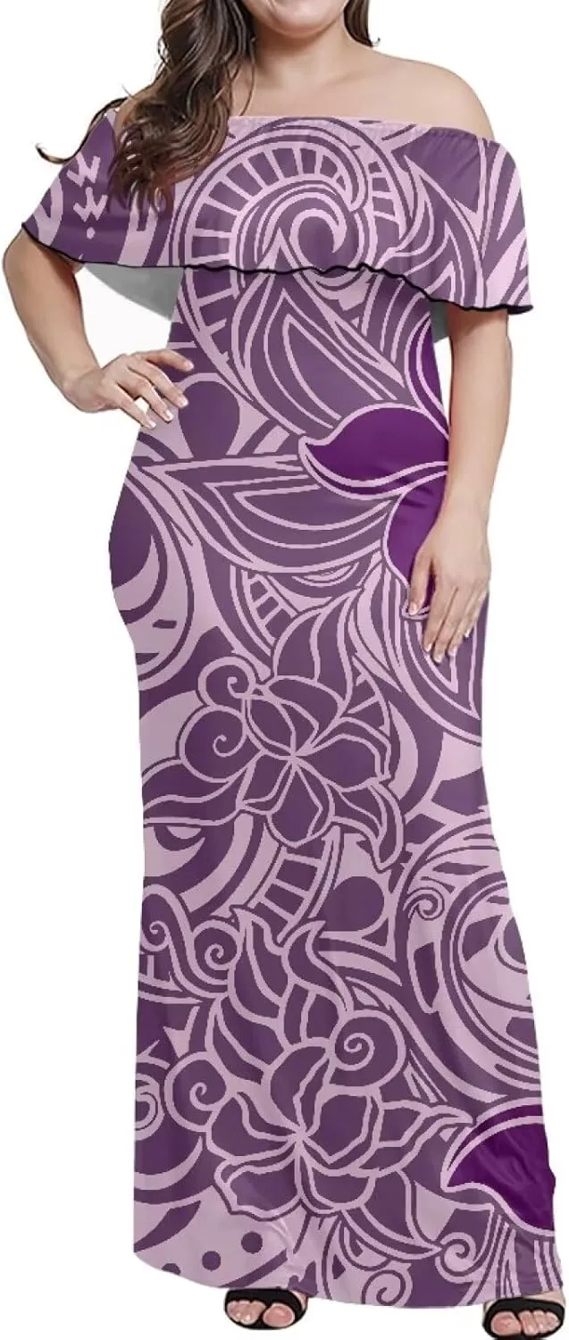 Art Womens Dresses 2023 Polynesian Dress Off Shoulder