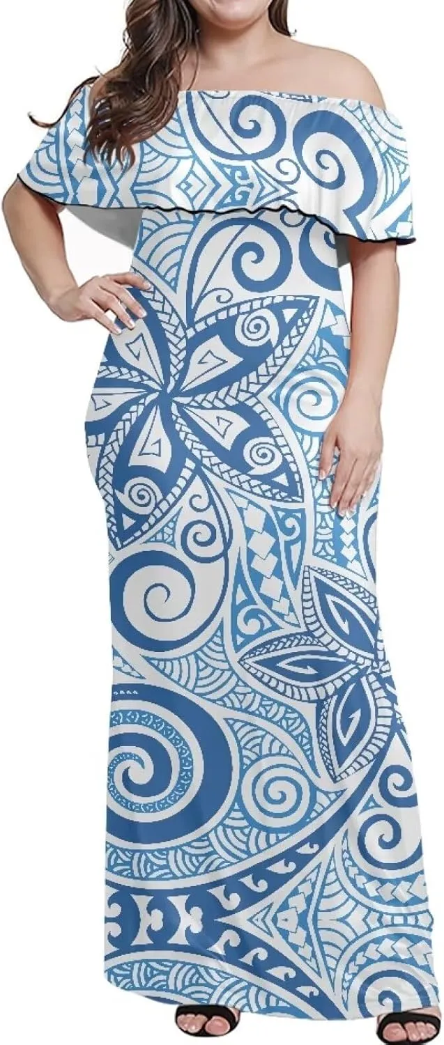 Art Womens Dresses 2023 Polynesian Dress Off Shoulder