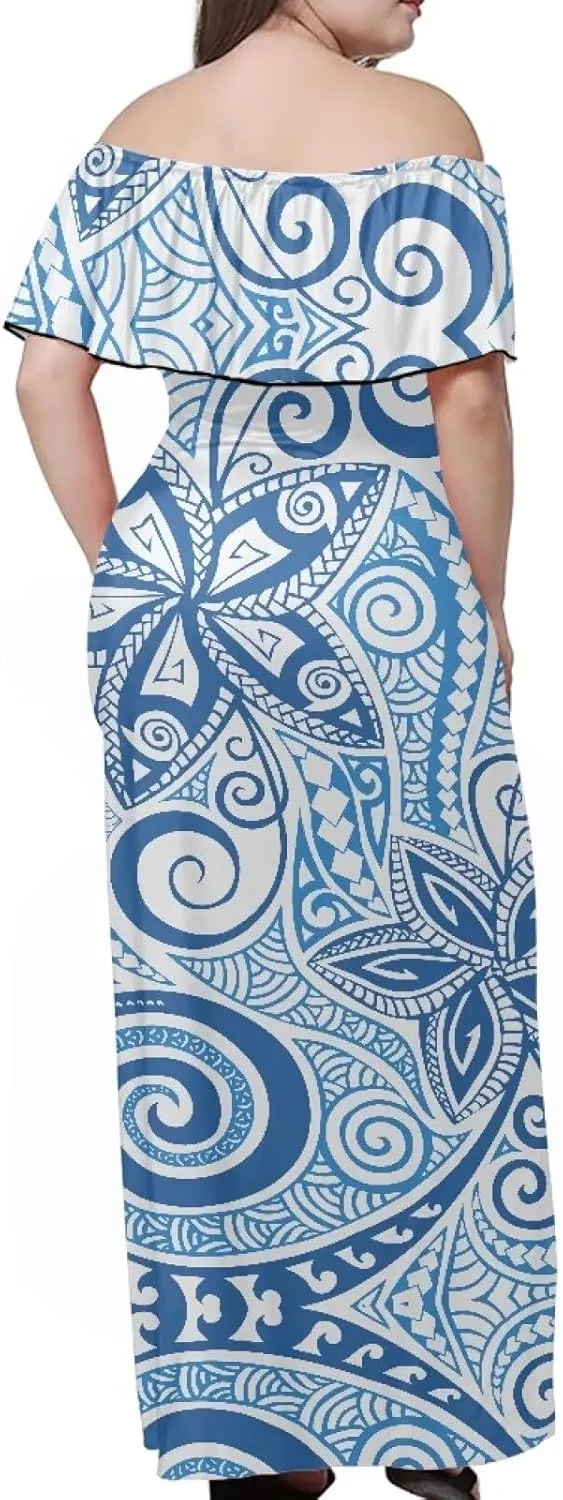 Art Womens Dresses 2023 Polynesian Dress Off Shoulder