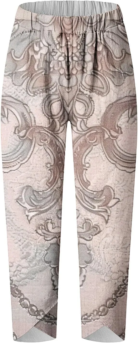 Athletic Capri Pants for Women Moisture Wicking Summer Workout Yoga Trousers with Pockets Stretch High Waisted