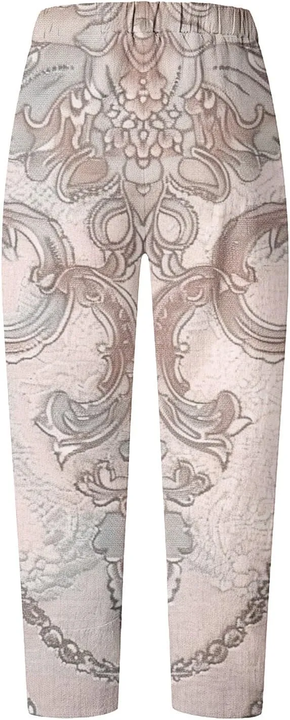 Athletic Capri Pants for Women Moisture Wicking Summer Workout Yoga Trousers with Pockets Stretch High Waisted