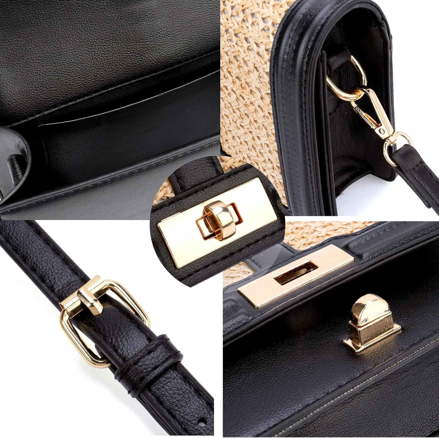 Ayliss Straw Crossbody Bags for Women Straw Purses Handbags Shoulder Clutch Purse Summer Beach Woven Bags for Vacation