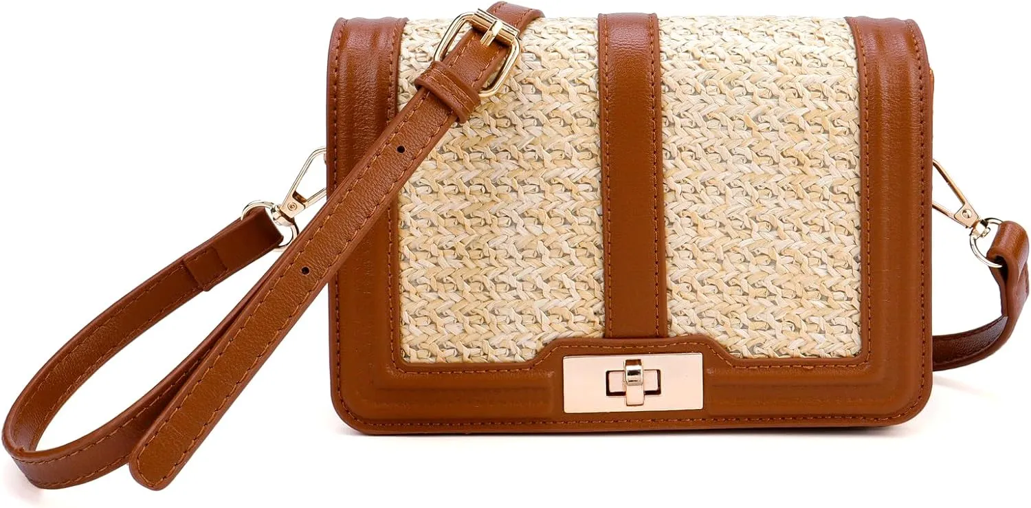 Ayliss Straw Crossbody Bags for Women Straw Purses Handbags Shoulder Clutch Purse Summer Beach Woven Bags for Vacation