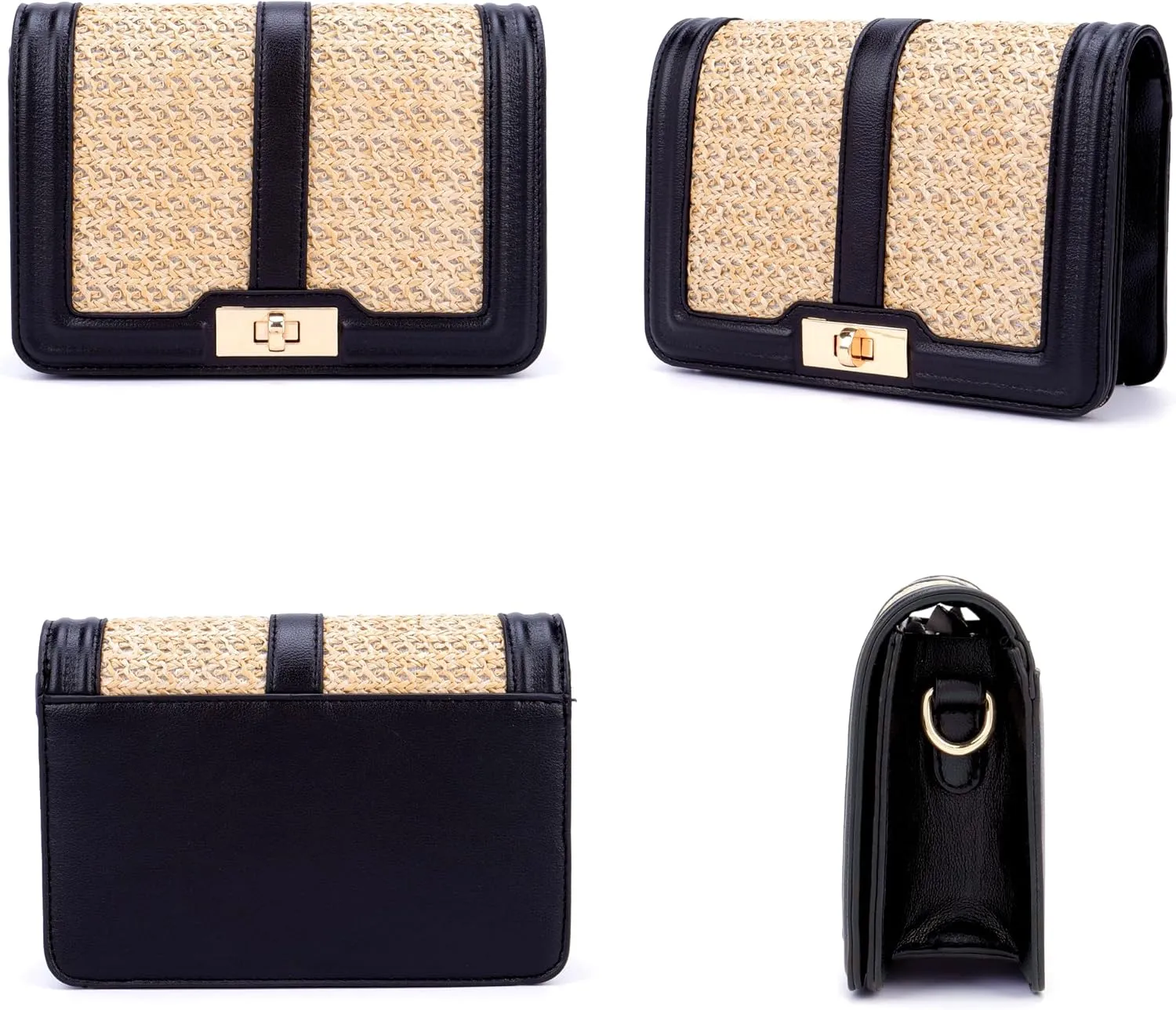 Ayliss Straw Crossbody Bags for Women Straw Purses Handbags Shoulder Clutch Purse Summer Beach Woven Bags for Vacation