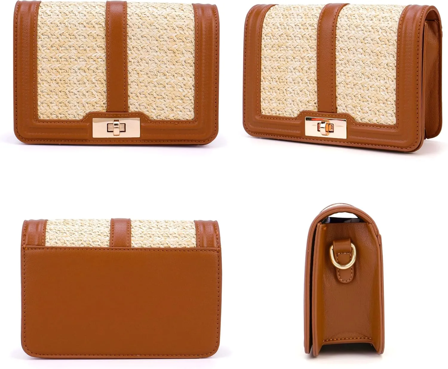Ayliss Straw Crossbody Bags for Women Straw Purses Handbags Shoulder Clutch Purse Summer Beach Woven Bags for Vacation