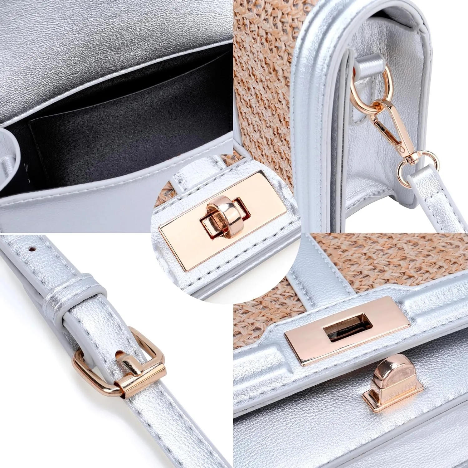 Ayliss Straw Crossbody Bags for Women Straw Purses Handbags Shoulder Clutch Purse Summer Beach Woven Bags for Vacation