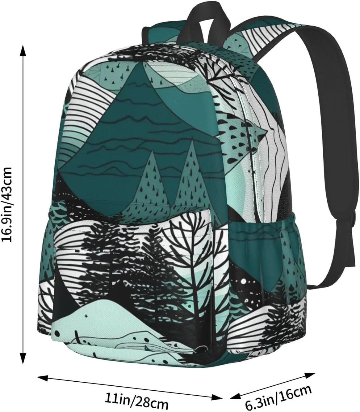 Backpack for Women Men Lightweight Casual Travel Daypack Soft Lines and Shapes Laptop Backpack Work Bag