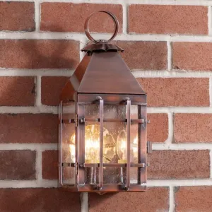 Barn Outdoor Wall Light in Solid Antique Copper - 3-Light