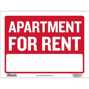 Bazic Apartment For Rent Sign 12in x 16in