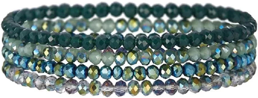 Beaded Boho Stretch Bracelet Colorful Stackable Crystal Beads Glass Beads Stretch Bracelets Boho Multilayered Bracelets Trendy Costume Jewelry Mothers Day Gifts for Women