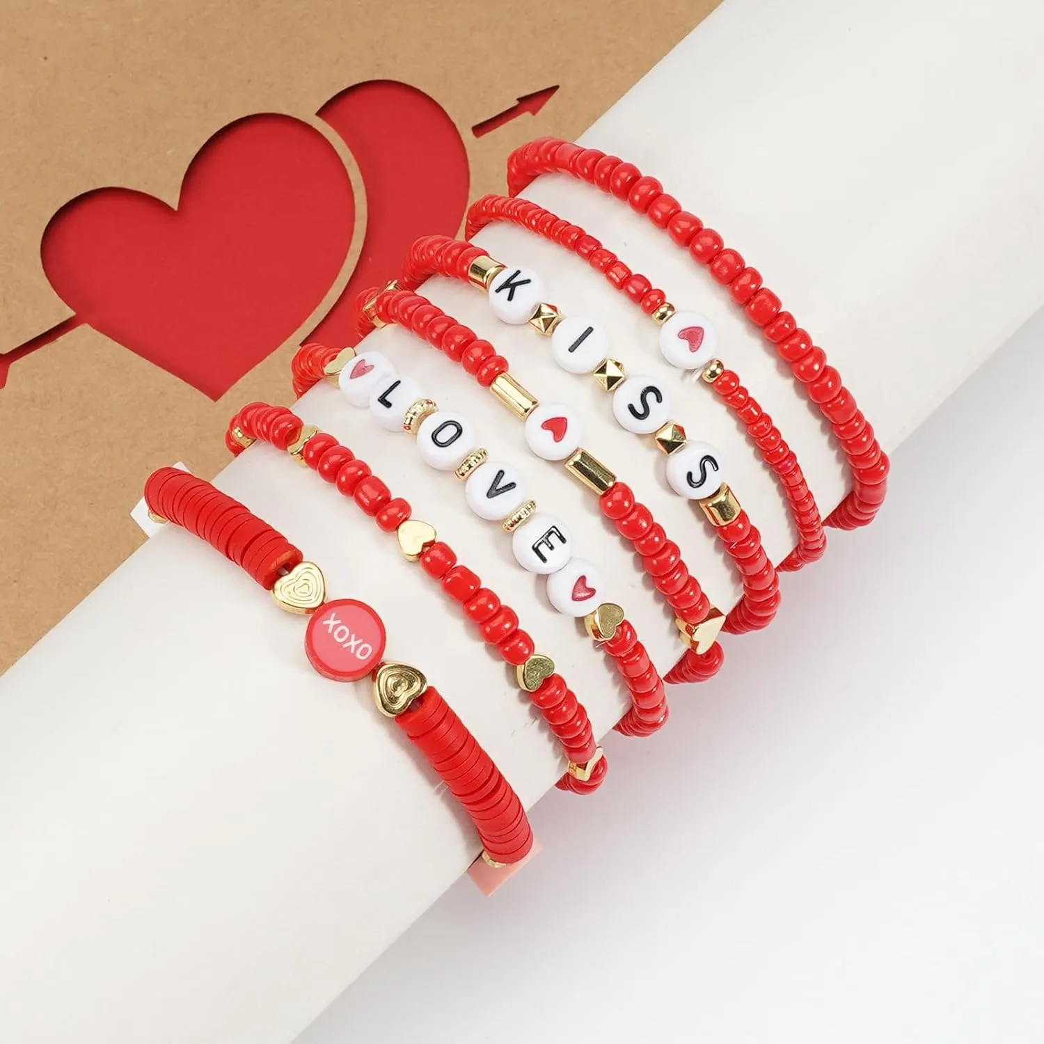 Beaded Stretch Bracelet Set for Women, Stackable Layered Design Bracelet