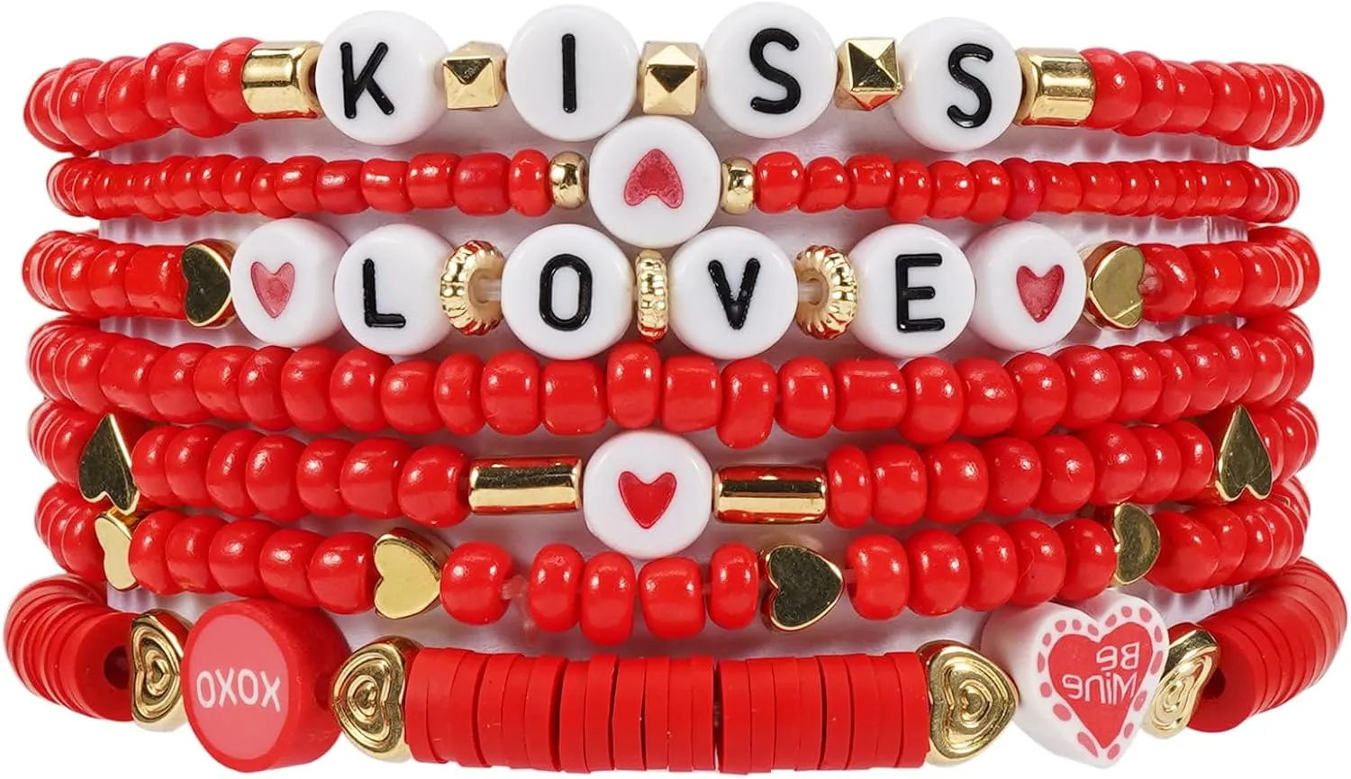 Beaded Stretch Bracelet Set for Women, Stackable Layered Design Bracelet