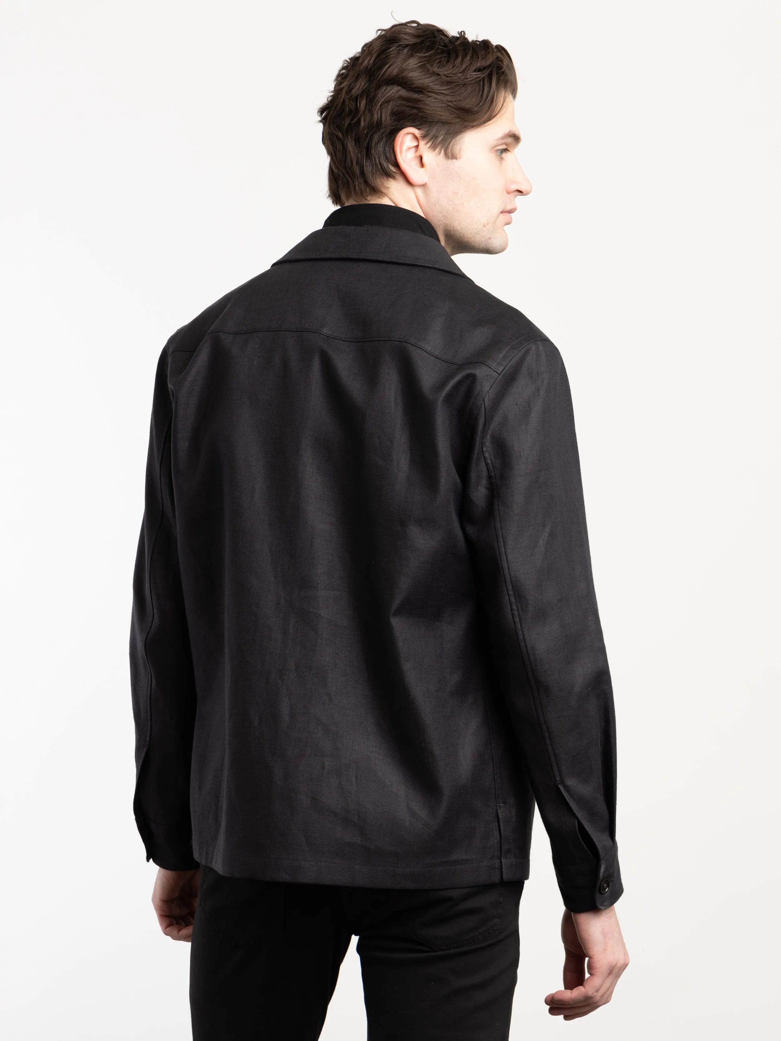 Black Oasi Lino Overshirt