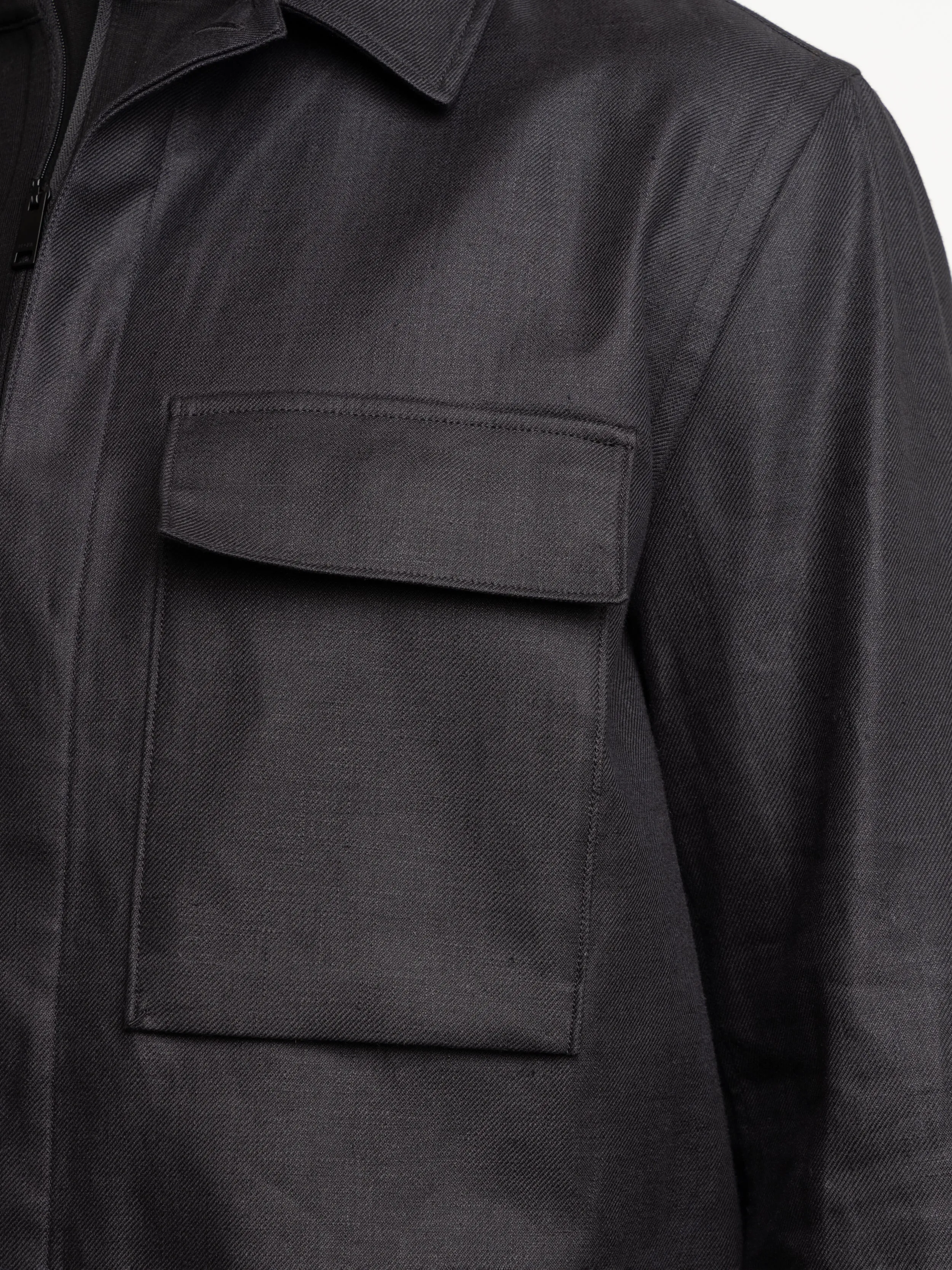 Black Oasi Lino Overshirt
