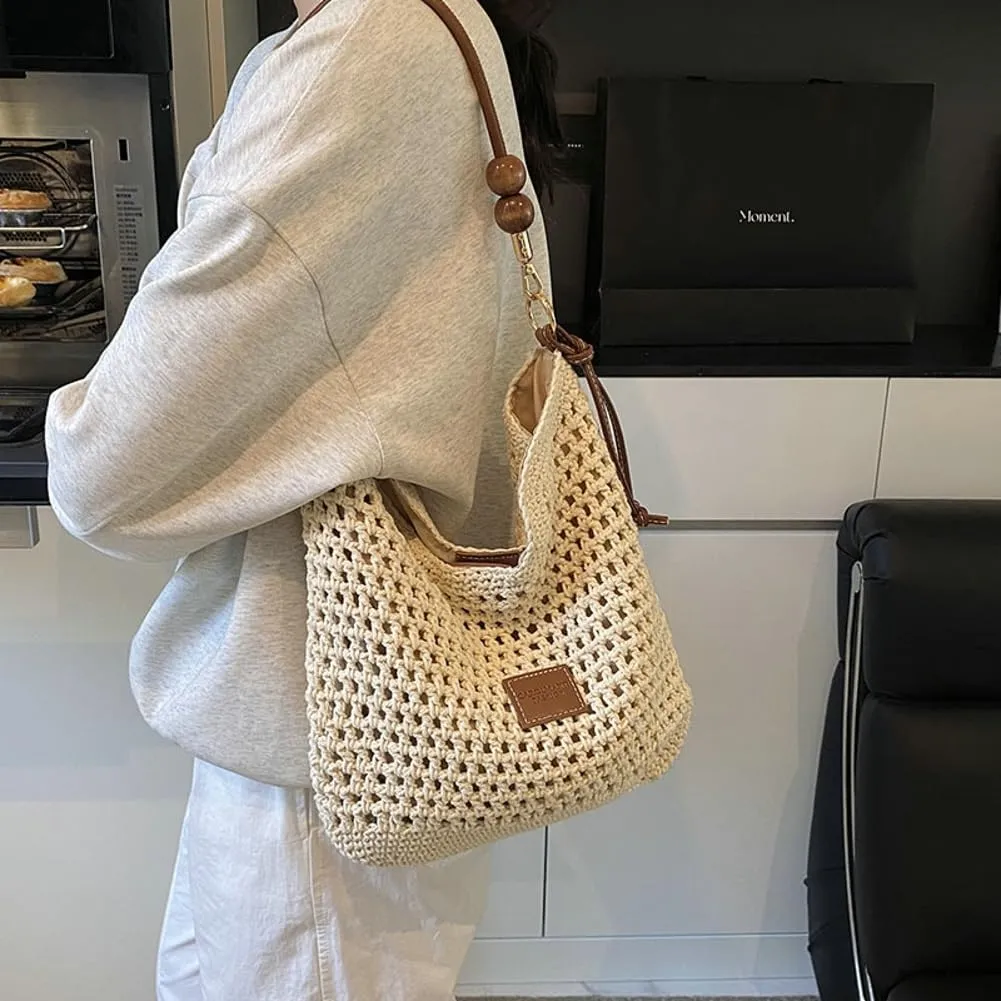 Bohemia Beach Bag Women Macrame Shoulder Tote Bags Crossbody Purse Summer Travel Beach Bag Top-handle Hobo Handbag 2025