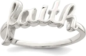 Bonyak Jewelry Sterling Silver Polished 'Faith' Ring Lustrous, Size 8