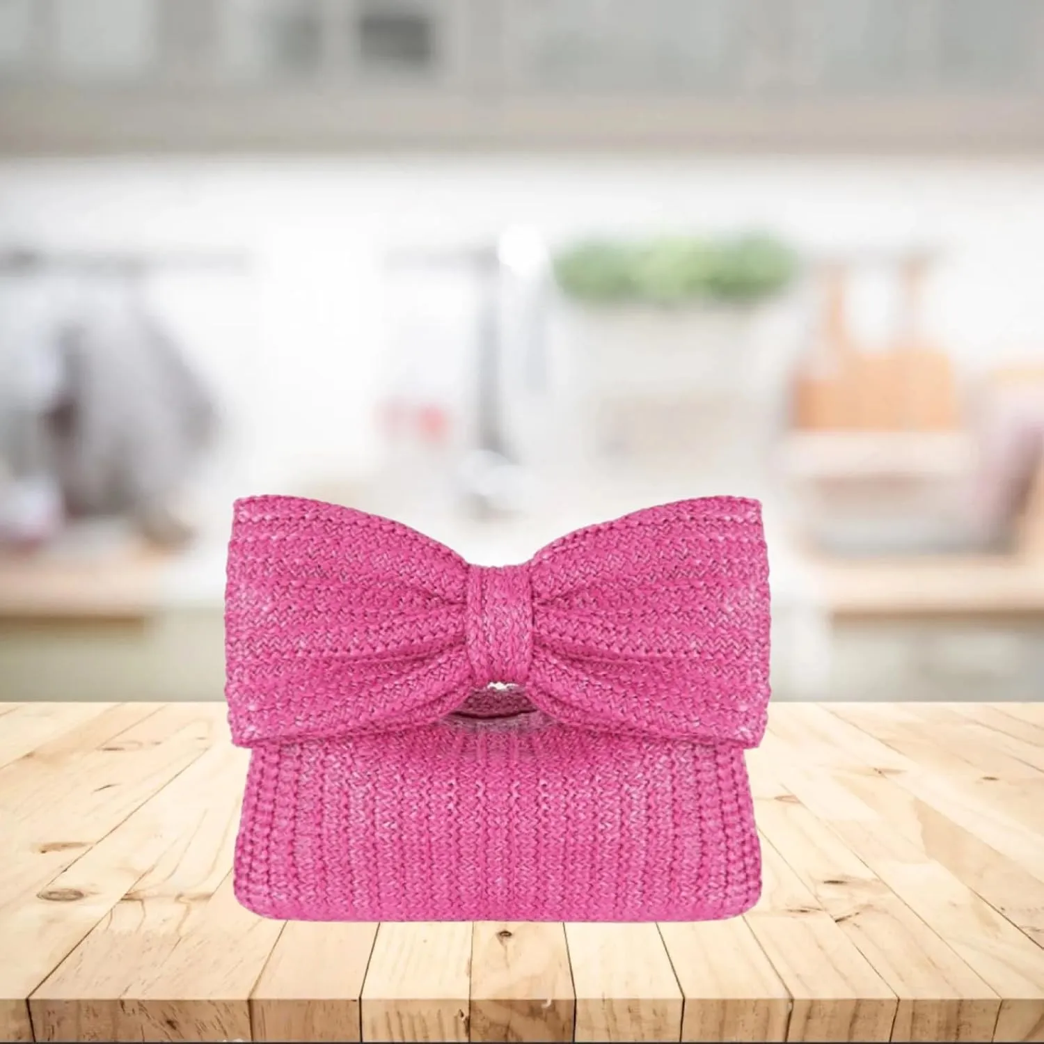 Bow Straw Clutch Purses for Women Woven Summer Beach Tote Bag Evening Bag Handbags for Beach Party Vacation Wedding