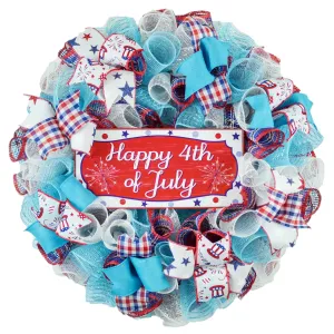 Bright Happy Fourth of July Wreaths - Turquoise