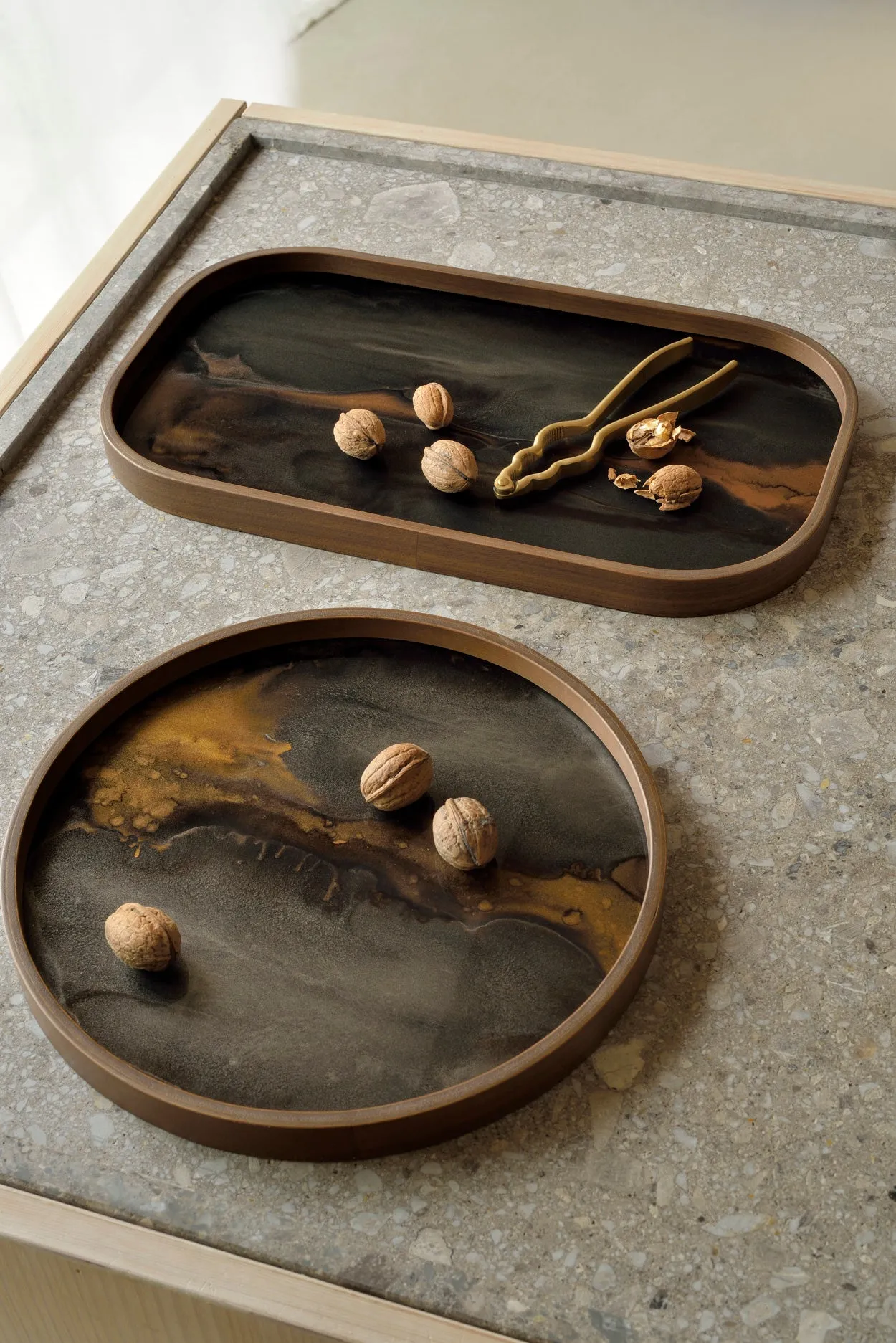 Bronze Organic Glass Valet Tray