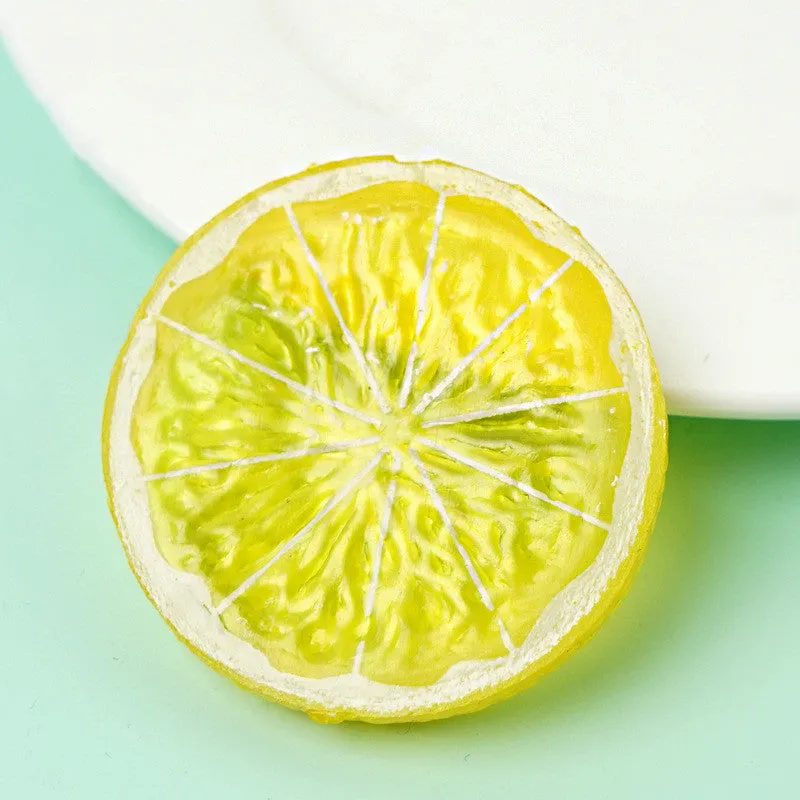 Bulk 10Pcs Artificial Fruits Slices Simulation Lifelike Fruits Decorative Wholesale