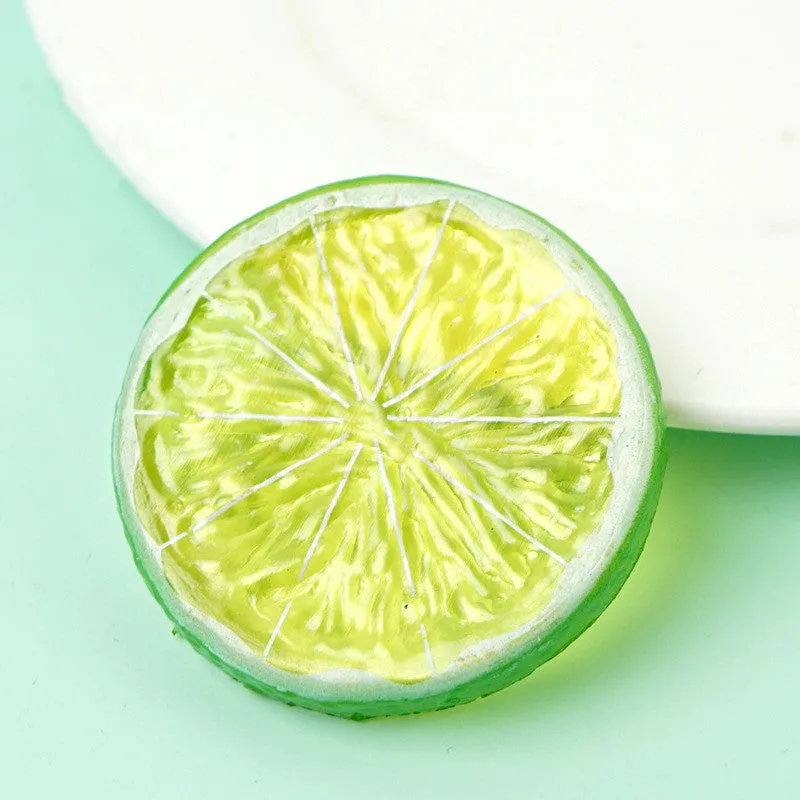 Bulk 10Pcs Artificial Fruits Slices Simulation Lifelike Fruits Decorative Wholesale