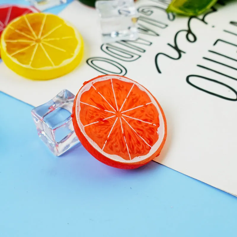 Bulk 10Pcs Artificial Fruits Slices Simulation Lifelike Fruits Decorative Wholesale