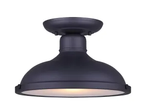 Canarm IOL360BK Marcella Vintage Black Outdoor Flush Mount Light
