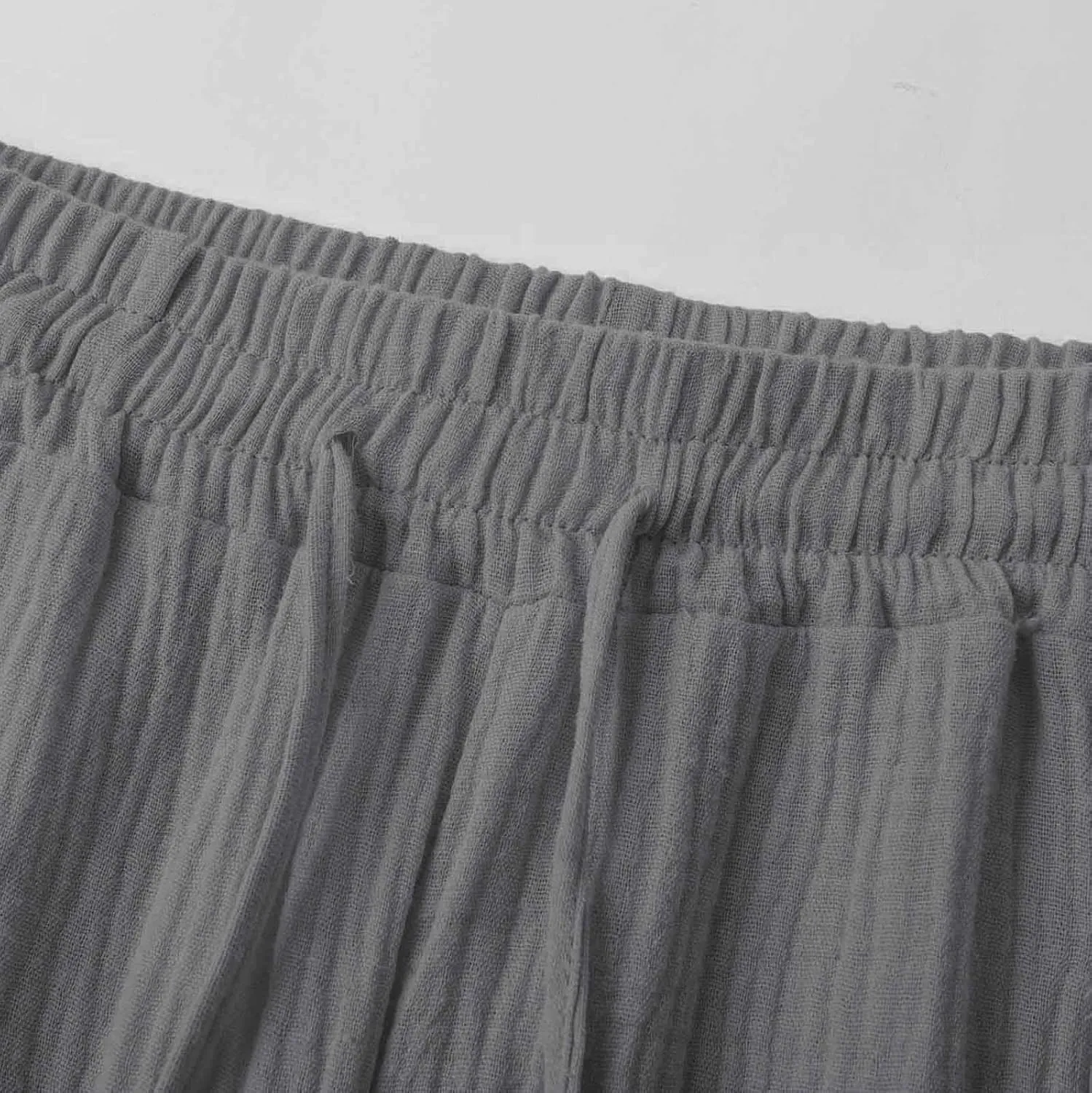 Capris Pants for Women High Waist Summer Casual Plus Size Pants Straight Wide Leg Drawstring Elastic Sports Cropped Trousers